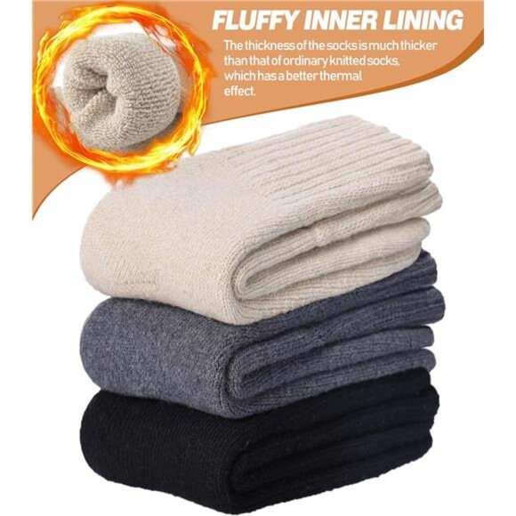 DYW‎ Womens Merino Wool Boot Socks Thermal Thick Winter Warm Cozy Hiking Work - Picture 3 of 7